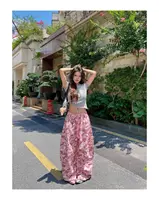 Unique Pink Camouflage Cargo Pants High Waisted Wide Leg Casual Streetwear with Drawstring Waist & Side Pockets Hip Hop Dance - Image 5