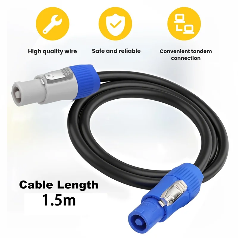 A99E-Powercon كابل الطاقة 16AWG AC المدخلات إلى الناتج 15A 3 دبوس تمديد الحبل لمعدات الصوت والفيديو