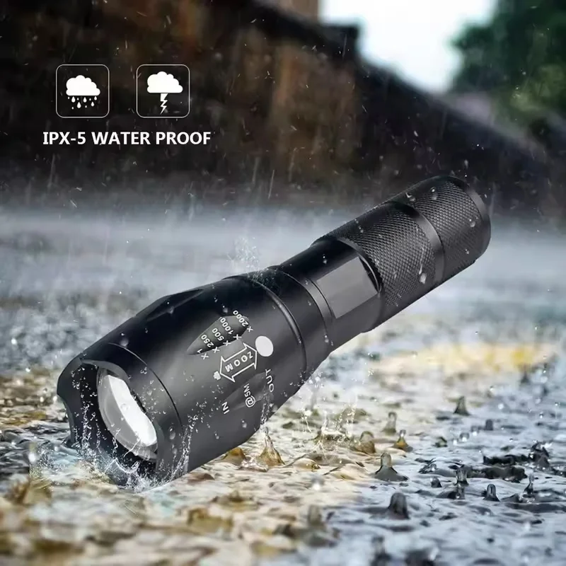 Powerful Zoom LED Flashlight Rechargeable Bright Camping Torch 3 Lighting Modes Portable Outdoor Bicycle Light image 3