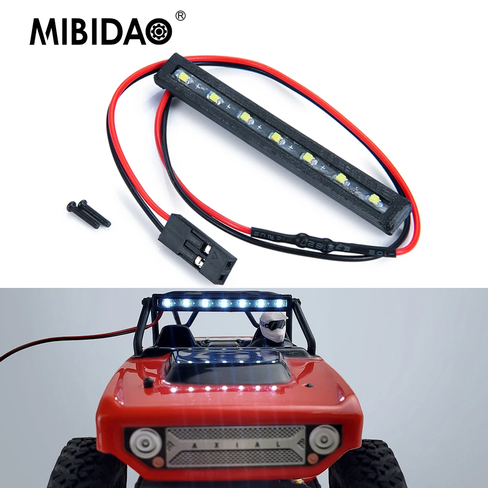 MIBIDAO Roof Rack Led Light Lamp for Axial SCX24 AXI90081 Deadbolt 1/24 RC Crawler Car Truck Model Upgrade Parts Accessories