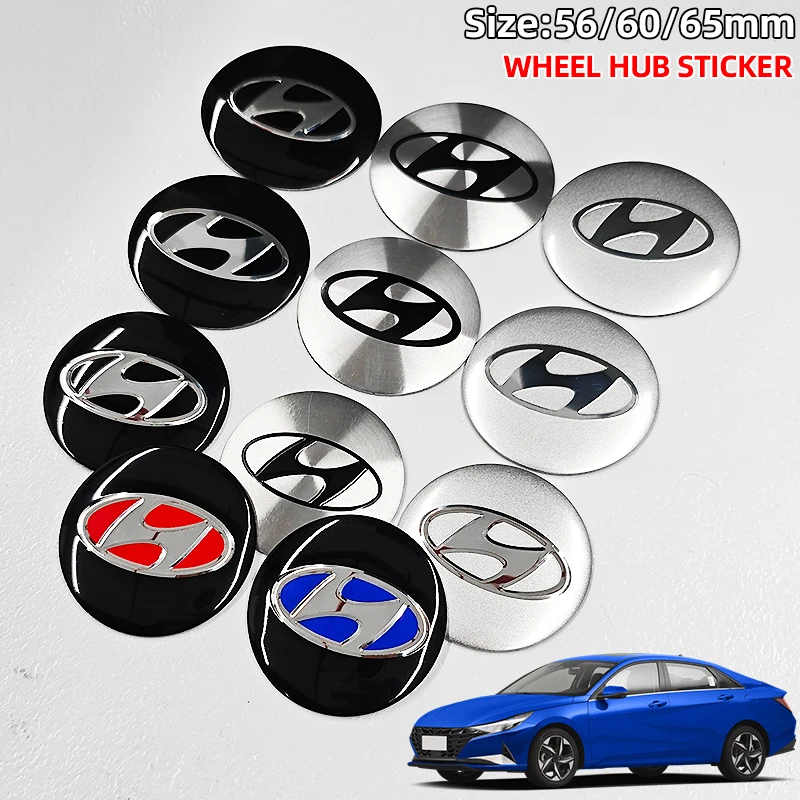 

4 pieces 56mm 60mm 65mm Car Wheel Center Emblem Hub Caps Stickers For Hyundai Leading IX35 I20 I30 Elantra Kona Santa IX25 I40