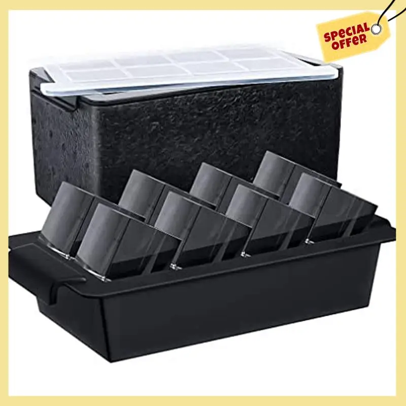 

-BABQ 3X Clear Ice Maker, Clear Ice Square Tray Make 8 Big Square Ice Square, Crystal Clear Ice Square Maker For Cocktails