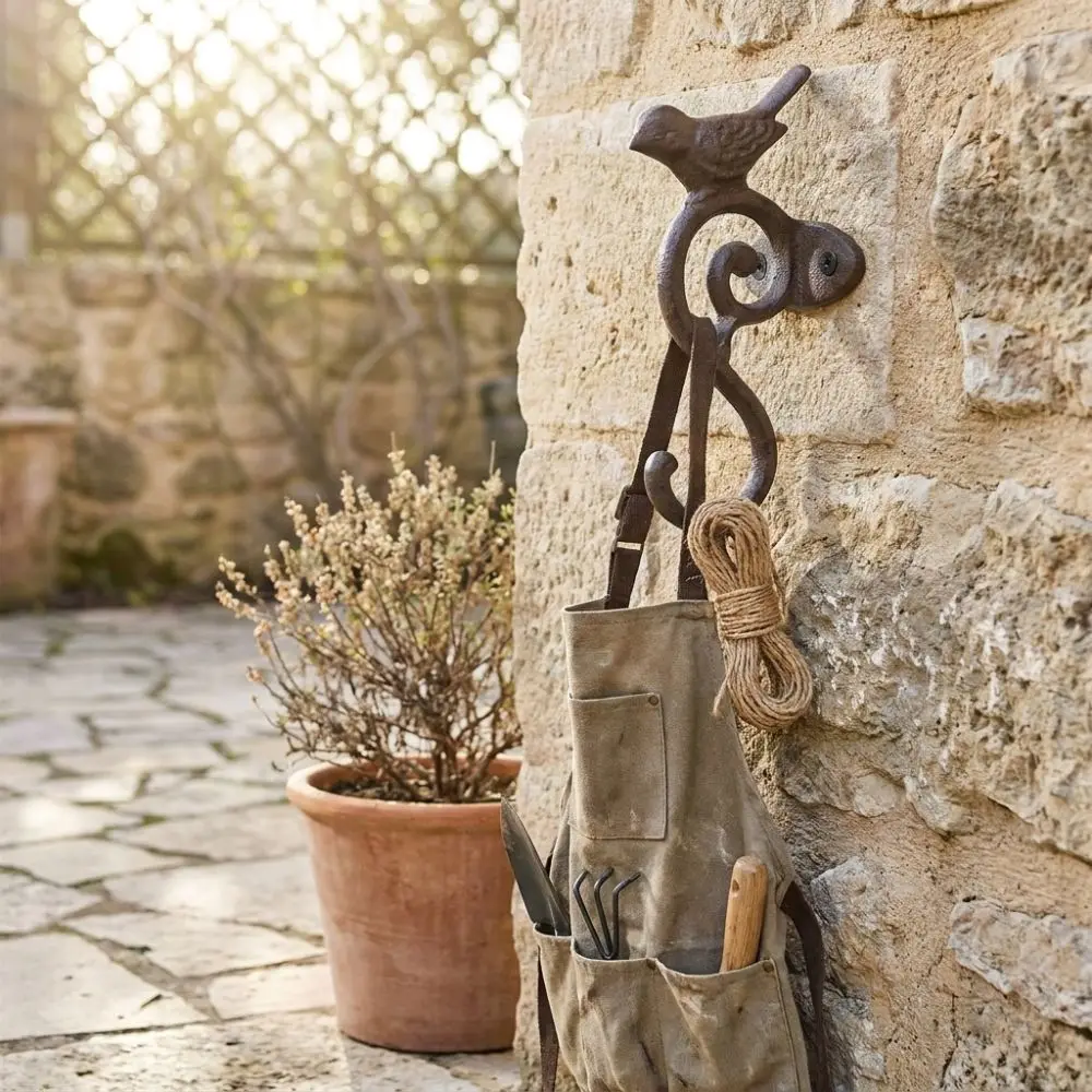 

Rustic Cast Iron Wall Hook Heavy Duty Rust Proof Vintage Bird Coat Hanger Sturdy Decorative Bedroom Hat Bag Hanger Living Room