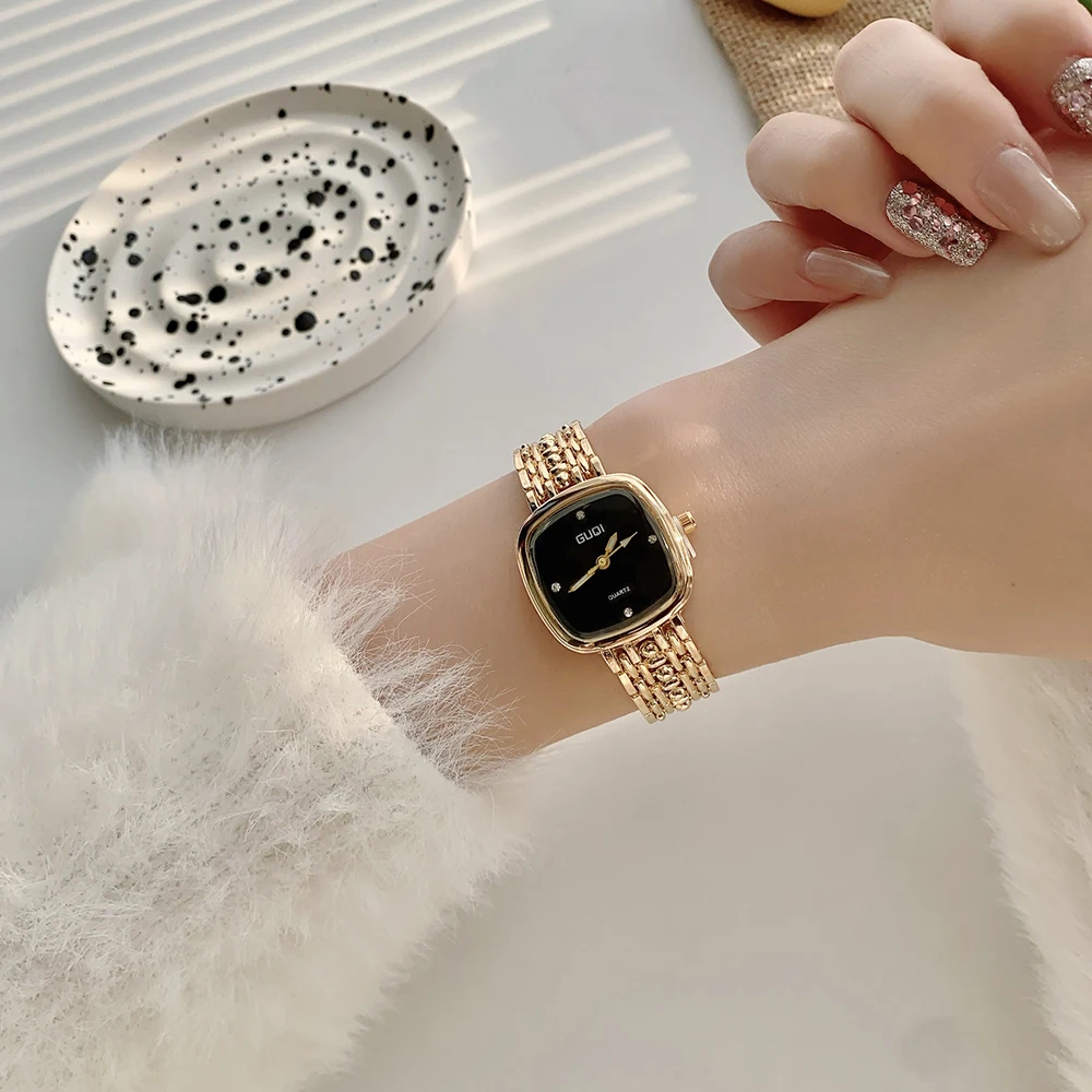 Women’s Gold Quartz Watch Updated Small Luxury Wristwatch with Stylish Casual Bracelet Small Gold Watches for Women view 6