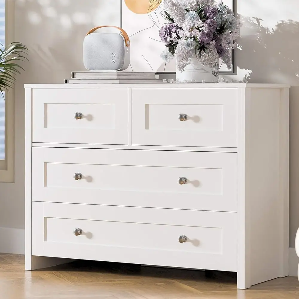 40-inch Wide 4-Drawer White Wo – Home Office In Living Room Bewertung und Preis
