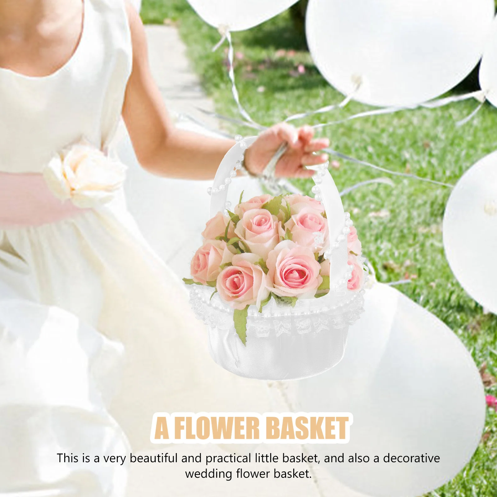 

Lace Wedding Flower Baskets Decorative Portable Storage Basket Candies Container for Wedding Party Home Decoration Plastic
