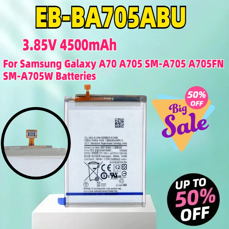 

EB-BA705ABU 3.85V 4500mAh Replacement Battery For Samsung Galaxy A70 A705 SM-A705 A705FN SM-A705W Batteries
