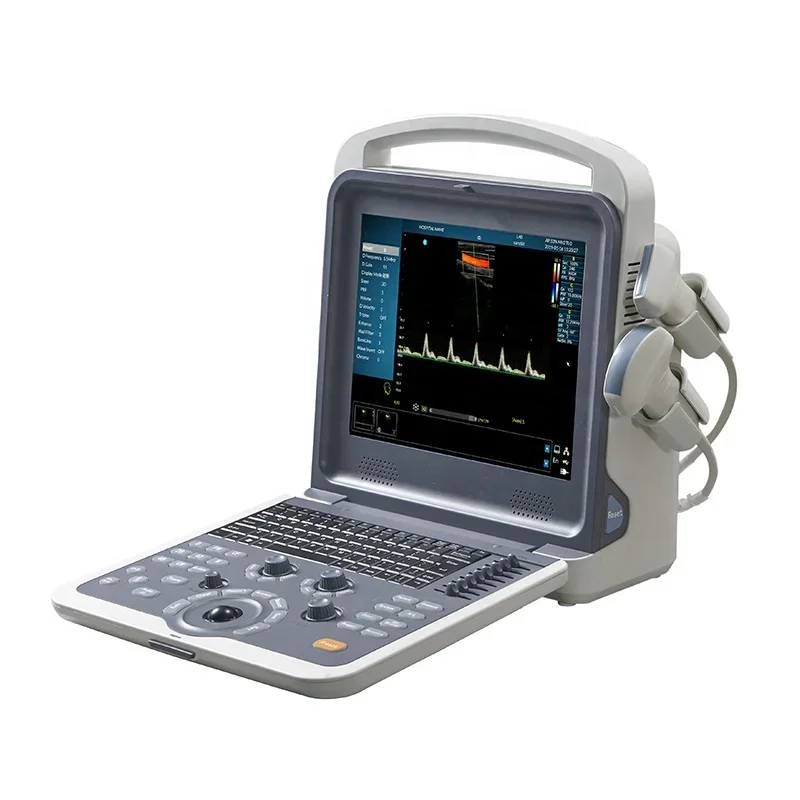 China Medical Cheapest 4D Upgradable Laptop Color Doppler Portable Ultrasound Scanner Machine Price with 2 Probes