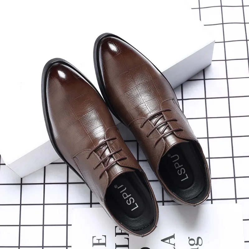 

Shoes for Men Casual Formal Business Wedding Shoes High Quality Pointed Inner Height Increase Men's Leather Shoes Zapatos Hombre