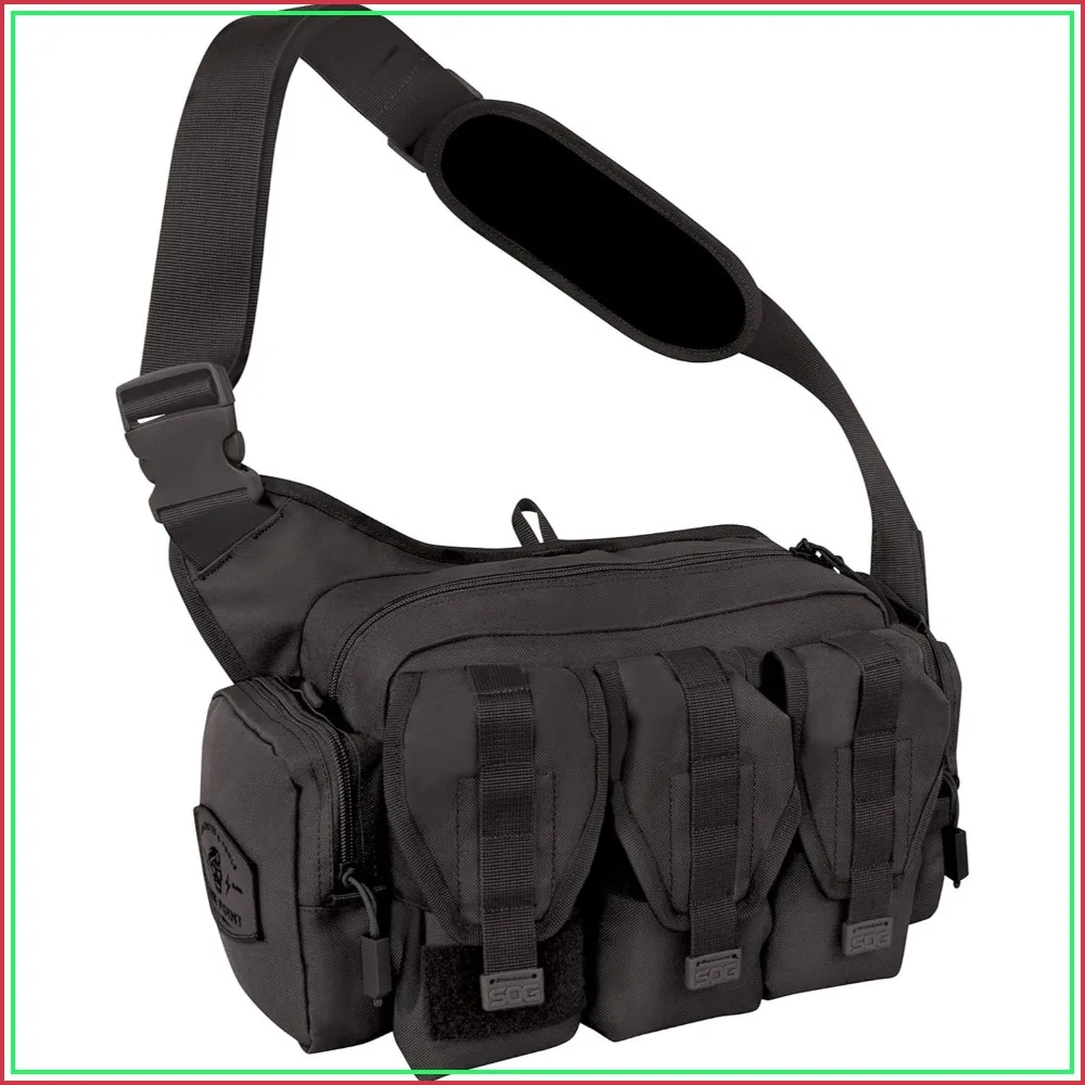 Bolsa Táctica de Hombro de 11.5L con MOLLE, Compartimentos Acolchados, Hebillas de Liberación Rápida, para Actividades al Aire Libre y de Servicio