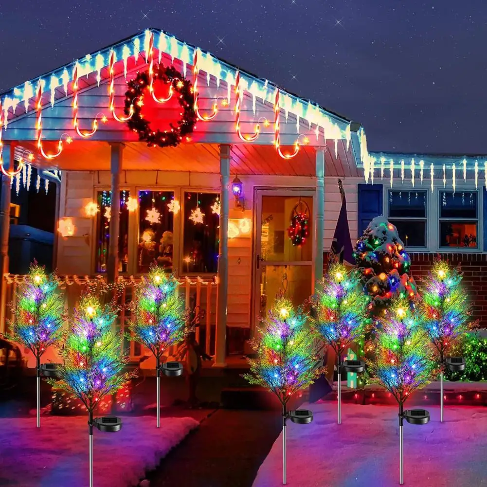 Lumière solaire vibrante multicolore, 62 piquets de jardin, haute luminosité, étanche, décorations de Noël