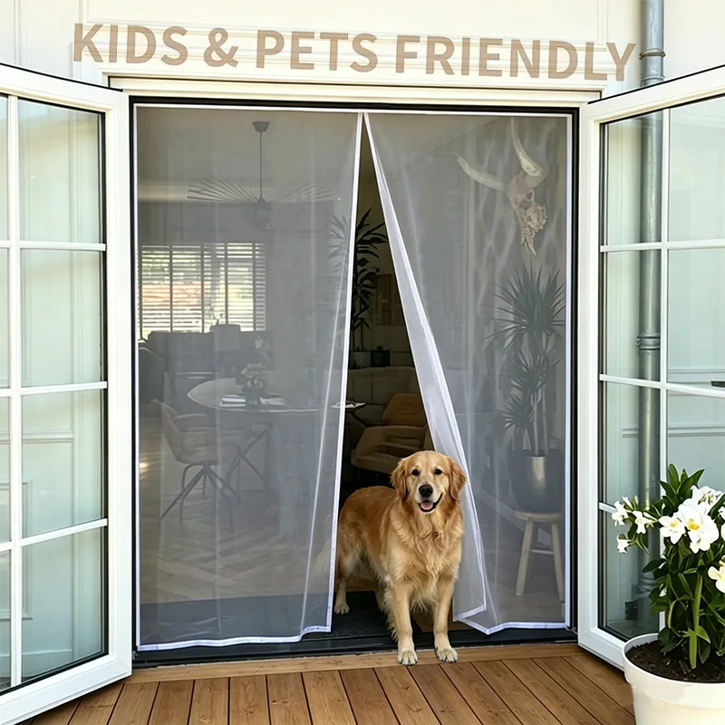 Magnetic Door Screen Mosquito Net Curtain Fly Insect Automatic Closing Invisible Mesh Custom Size For Kitchen Indoor Living Room
