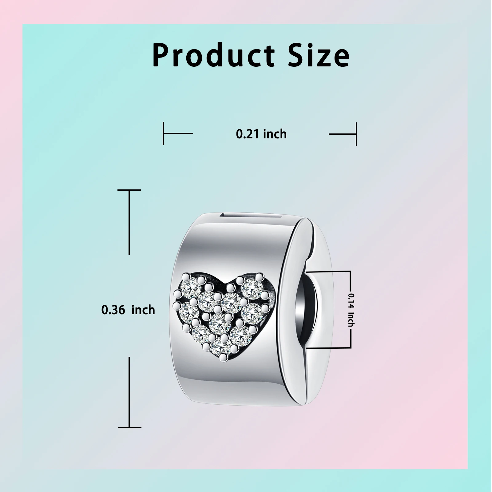 925 فضة الحب الماس سحر للنساء ، تحديد المواقع مشبك ، يناسب أساور باندورا الأصلي ، DIY بها بنفسك مجوهرات هدية