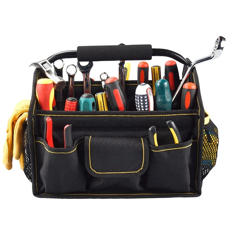 Handheld Tool Bag Multi Pocket Carpentry Tools Bags Portable Multifunctional Electrician Tool Bag Thickened Oxford Cloth Toolkit