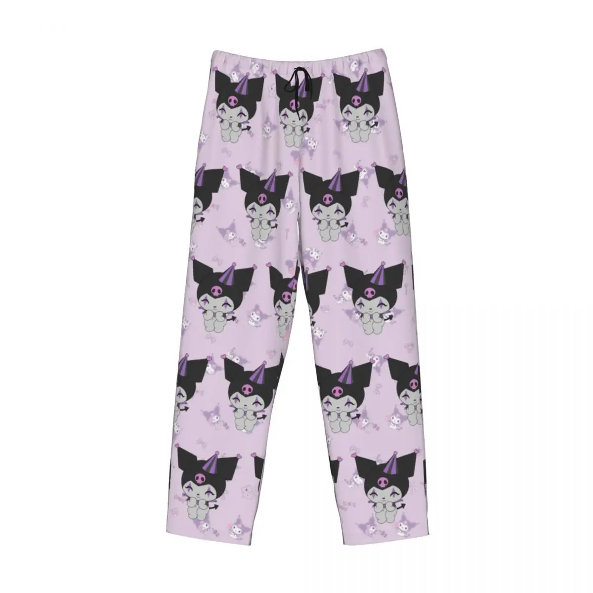 Pantalones de pijama personalizados Happy Kuromi, ropa de dormir para hombre, cintura elástica, pantalones bonitos Kawaii para dormir con bolsillos