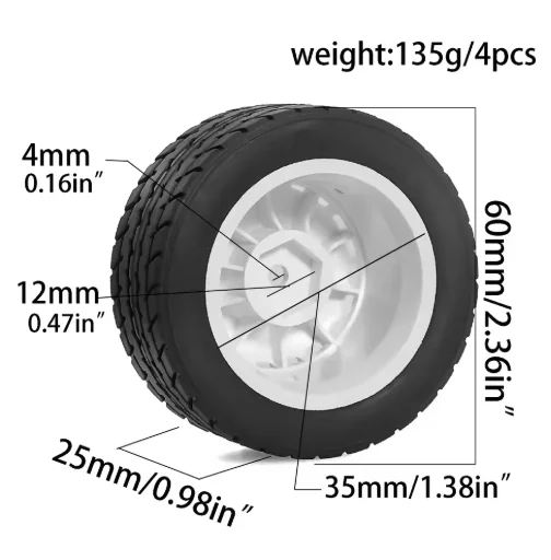 MJX 하이퍼 고 14301 14302 14303 60mm 오프로드 자동차 고무 타이어 1/14 RC 자동차 업그레이드 부품 액세서리 w246