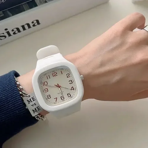 Imagen 2 del producto Relojes de cuarzo con esfera de cuarzo para mujer a la moda, relojes de pulsera de cuarzo de silicona de alta calidad para hombre, reloj resistente al agua para estudiantes, regalos