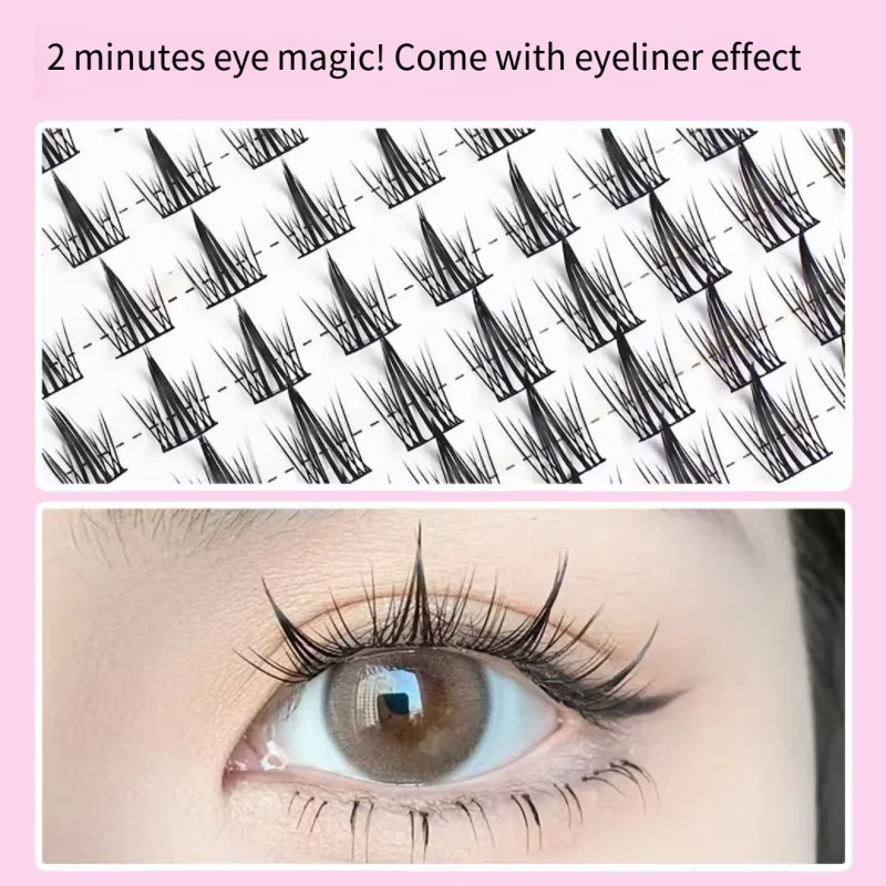 1 Box/100 Bündel Nerz-Kunstwimpern 3D Natürliche Russische Einzelwimpern Manga-Wimpernverlängerung Wimperncluster Make-up-Tool – Detail 6