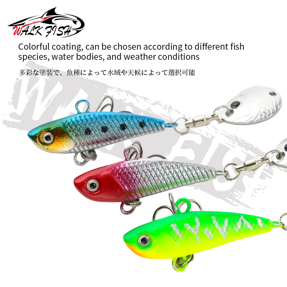 WALK FISH 8/11/15g Neuer VIB Angelköder Spinner Spoon Kleiner Wirbelwind Eisenplatte Rotierender Köder Meeresangeln Seebarsch Süßwasser – Detail 3