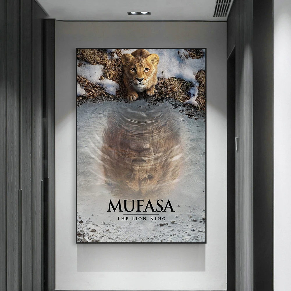 Disney Newest Movie Wall Art Poster Mufasa: The Lion King Prints Motivational Film Animal Canvas Painting Kid Bedroom Decor