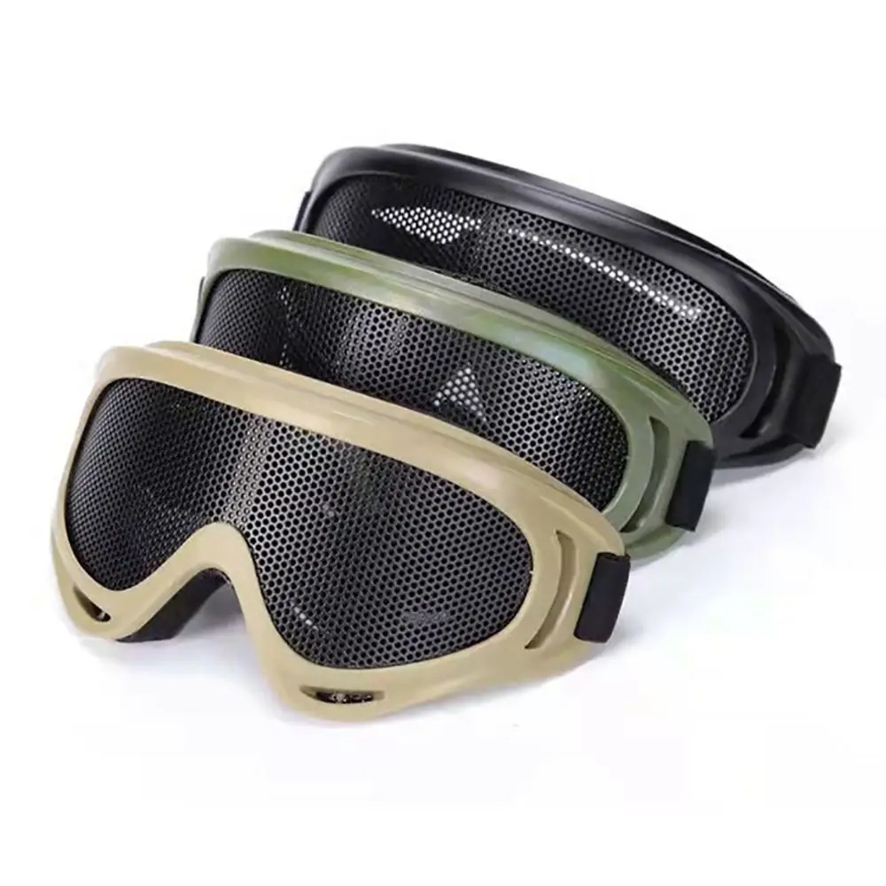Iron Mesh Goggles Eye Protection Adjustable Strap Outdoor Protective Goggles High Density Mesh Perspective Mesh Glasses