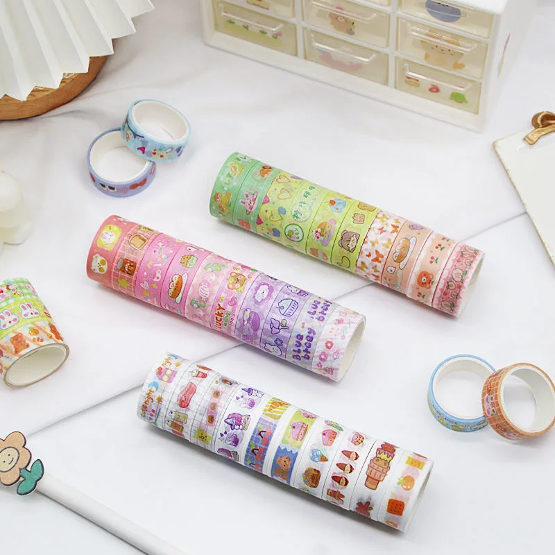 60 PCS kawaii washi tapes beállítása aranyos Koreai írószer Álruhába öltöztet Célszalag journaling adhesiva decorativa Célszalag Iskola Anyagellátás