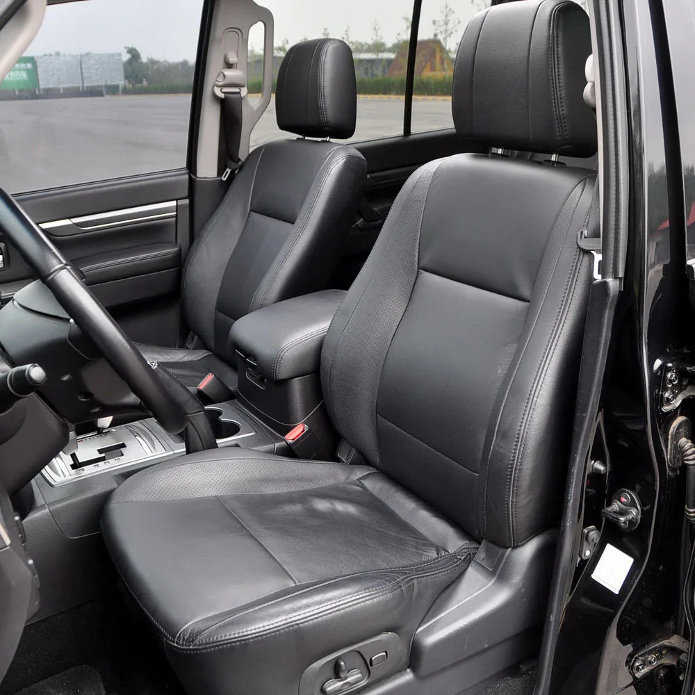 For Mitsubishi Pajero 2008 2009 2010 2011 2012 Nappa Leather Custom Car Seat Covers for 5 seats Seats Protector Accessories