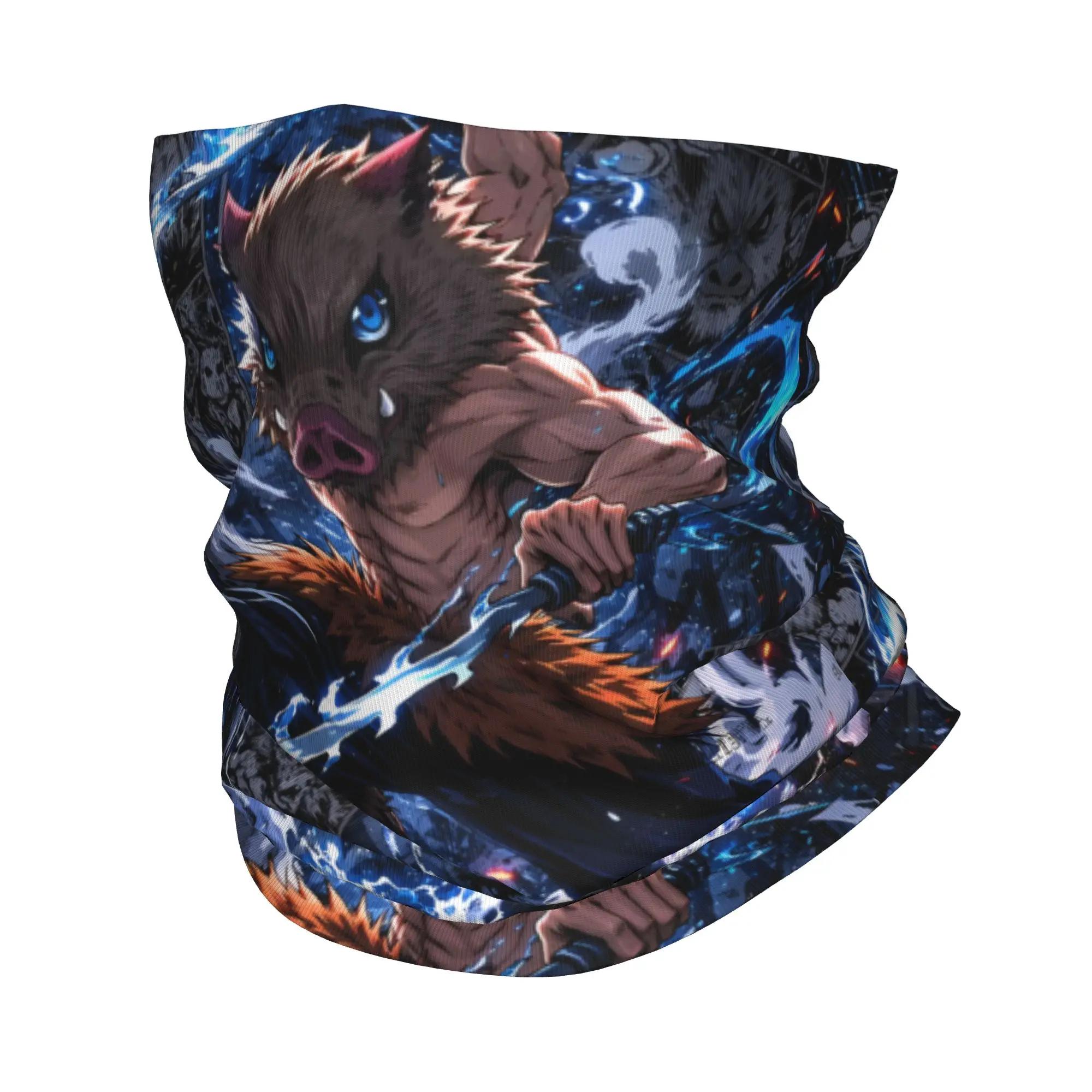 Custom D-Demons Slayers Bandana Neck Warmer Women Men Winter Ski Hiking Scarf Gaiter Cartoon Anime Face Cover
