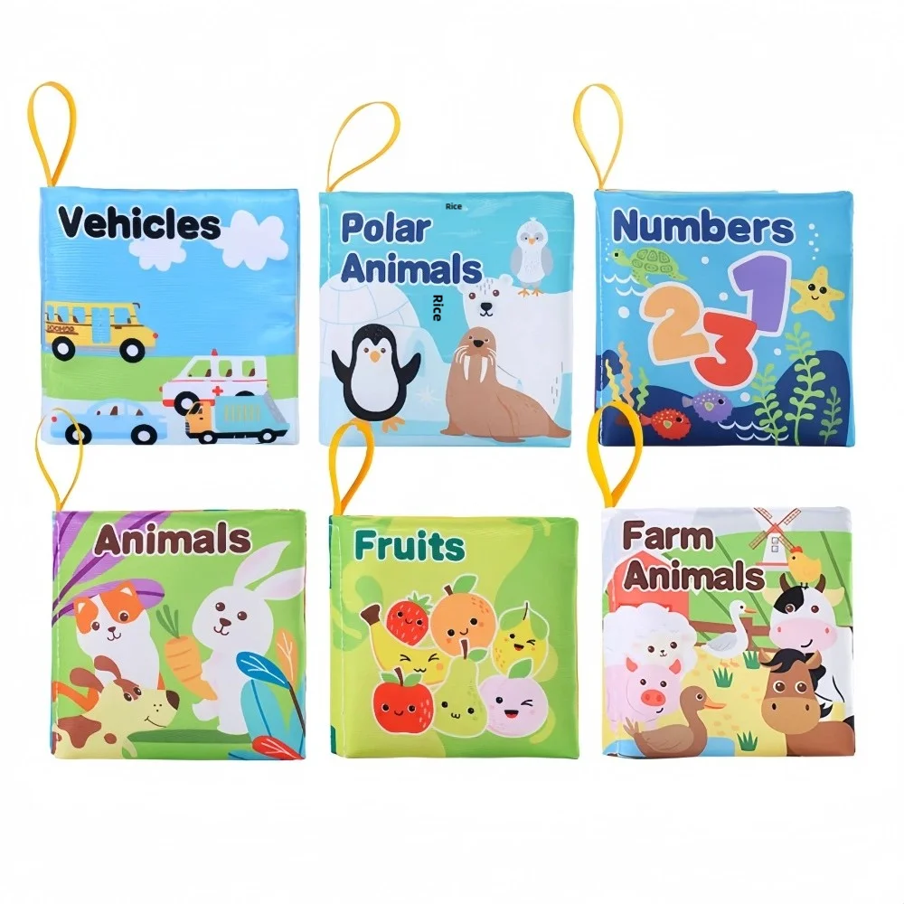 Libro di stoffa cognitivo infantile Educazione precoce del bambino Educativo Foresta dell'oceano Animali da fattoria Piccolo libro di stoffa touch resistente allo strappo