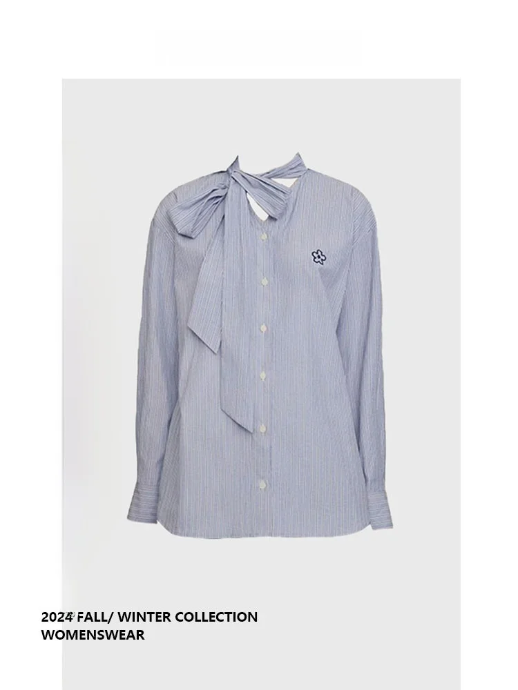 

Женская осенняя свободная блузка Forever 2 с V-образным вырезом, съемными рукавами и полосатым принтом, модная, для работы, свободного кроя, в форме груши