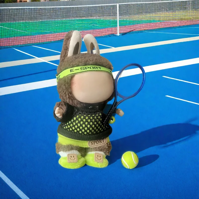 

17 cm first and second generation keychain doll clothing limited edition youth tennis player set tennis racket