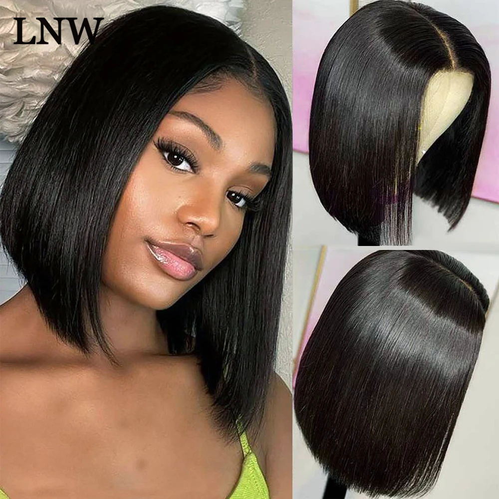 

Bone Straight Bob Wig Human Hair 100% Glueless Wigs Ready to Wear 5x5 HD Lace Closure Wig Pre Cut Pre Plucked Glueless Wig