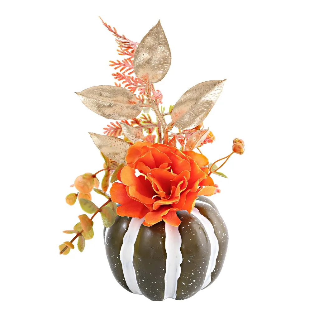 Pumpkin Table Decor Artificial Floral Arrangement Harvest Festival Decor Fall Thanksgiving Decor For Windowsill Home Decoration
