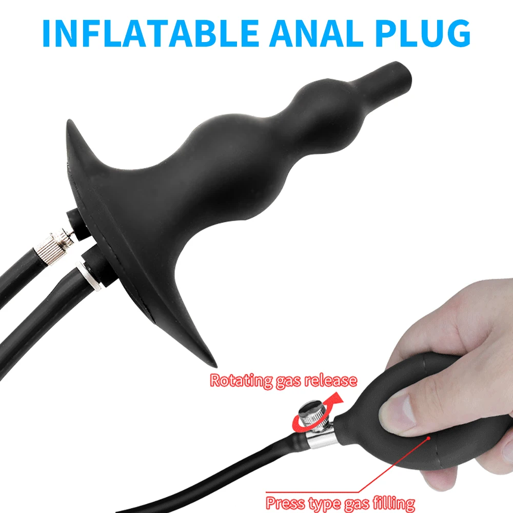 Inflatable Anal Plug Enema Sex Toys For Couples Squirt Vagina Cleaner Silicone Butt Plug Vaginal Dilator Anus Pump Adult 18 Toys