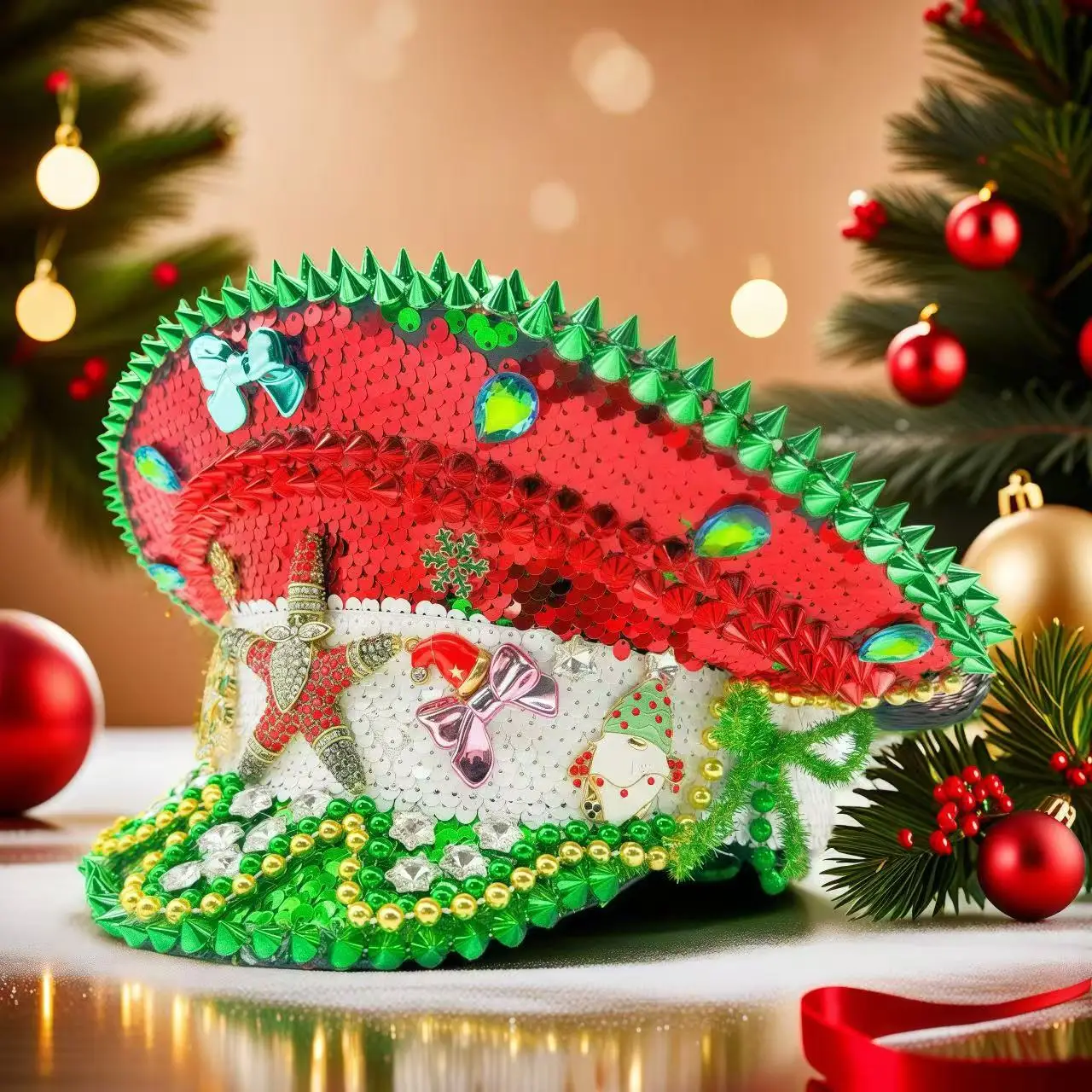 หมวกกัปตันหนังสีเหลืองเลเซอร์ HongLuan ประดับคริสตัลและหมวกทหารสำหรับผู้หญิง อุปกรณ์เสริมสำหรับงานเทศกาลดนตรีและหมวกปาร์ตี้สำหรับผู้ชาย