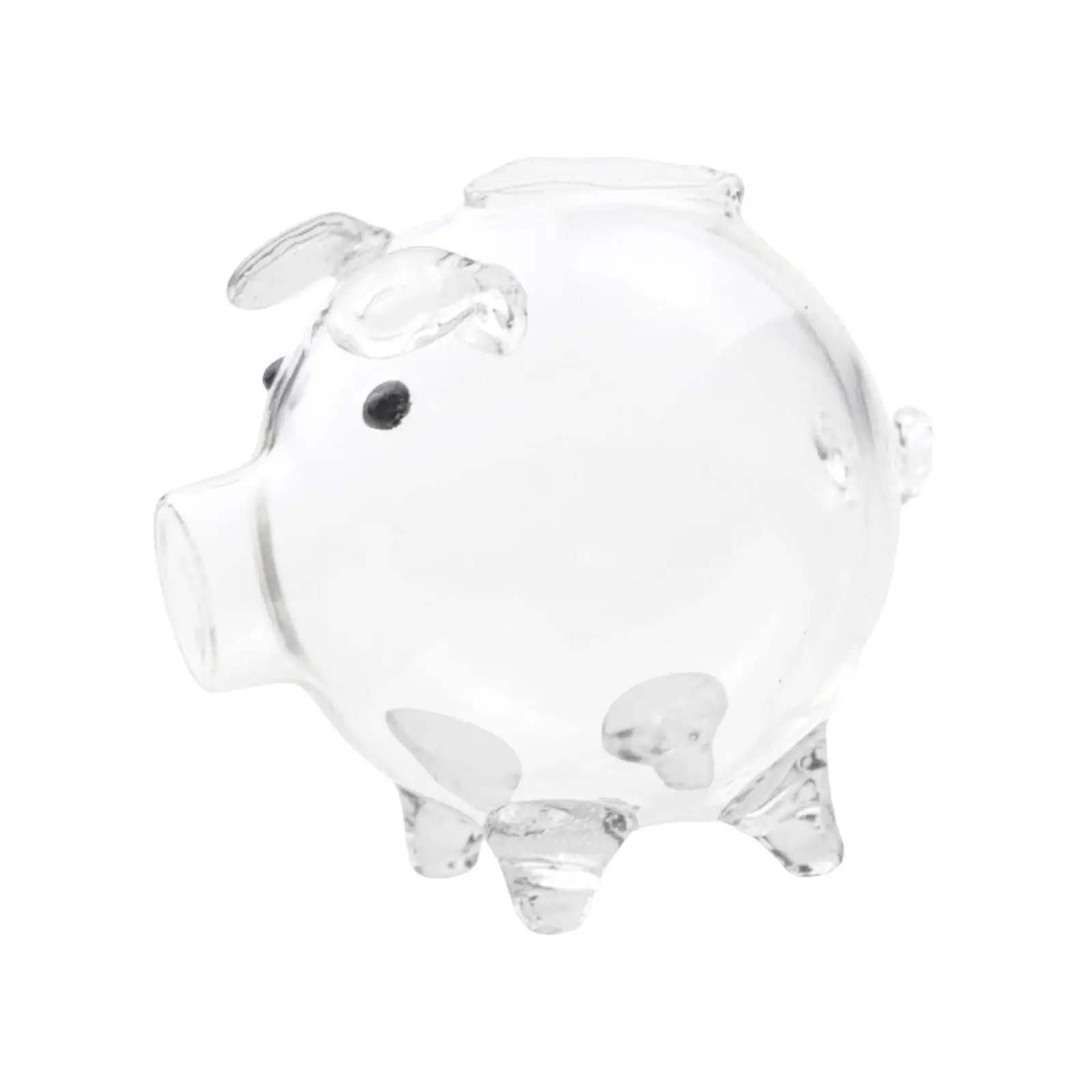 Glass Piggy Bank Table Decoration Cute Unopenable Money Bank