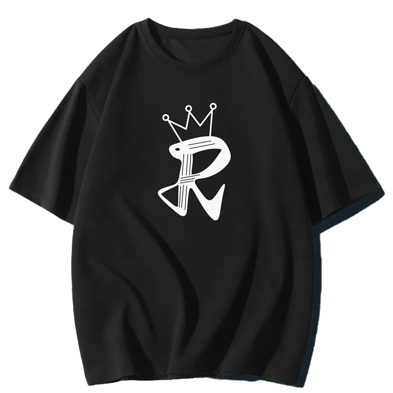 

Summer Cotton T-shirt For Men Women Crown Print Short-sleeved TShirt Top Harajuku Men Loose Fashion O-neck Oversized Tee Tops