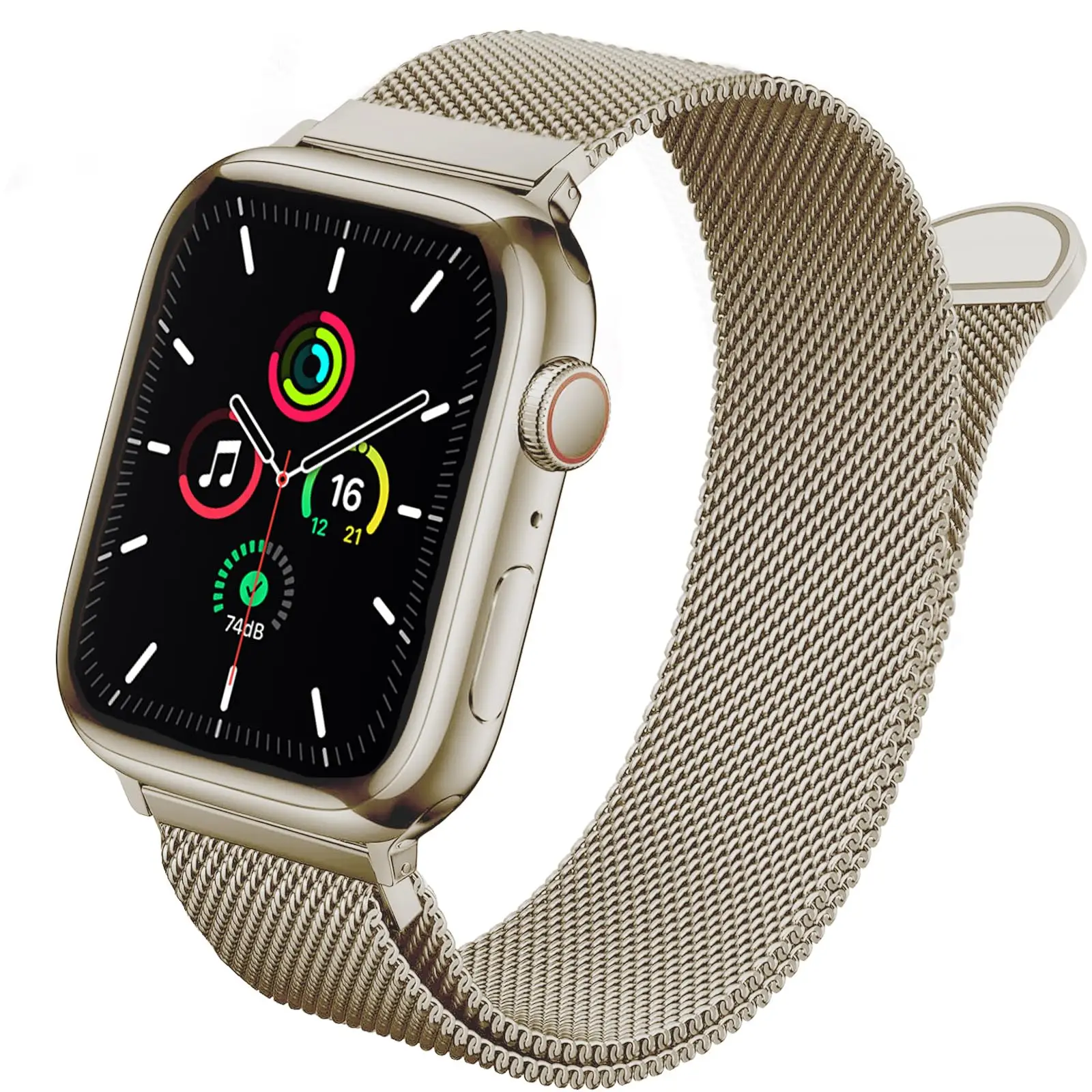 Jialiang Metal Watchband Mesh Soft Bracelet Milanese Strap for Apple Watch Sereis 9 8 7 6 5 4 3 2 SE SE2 Ultra 38mm 40mm 41mm