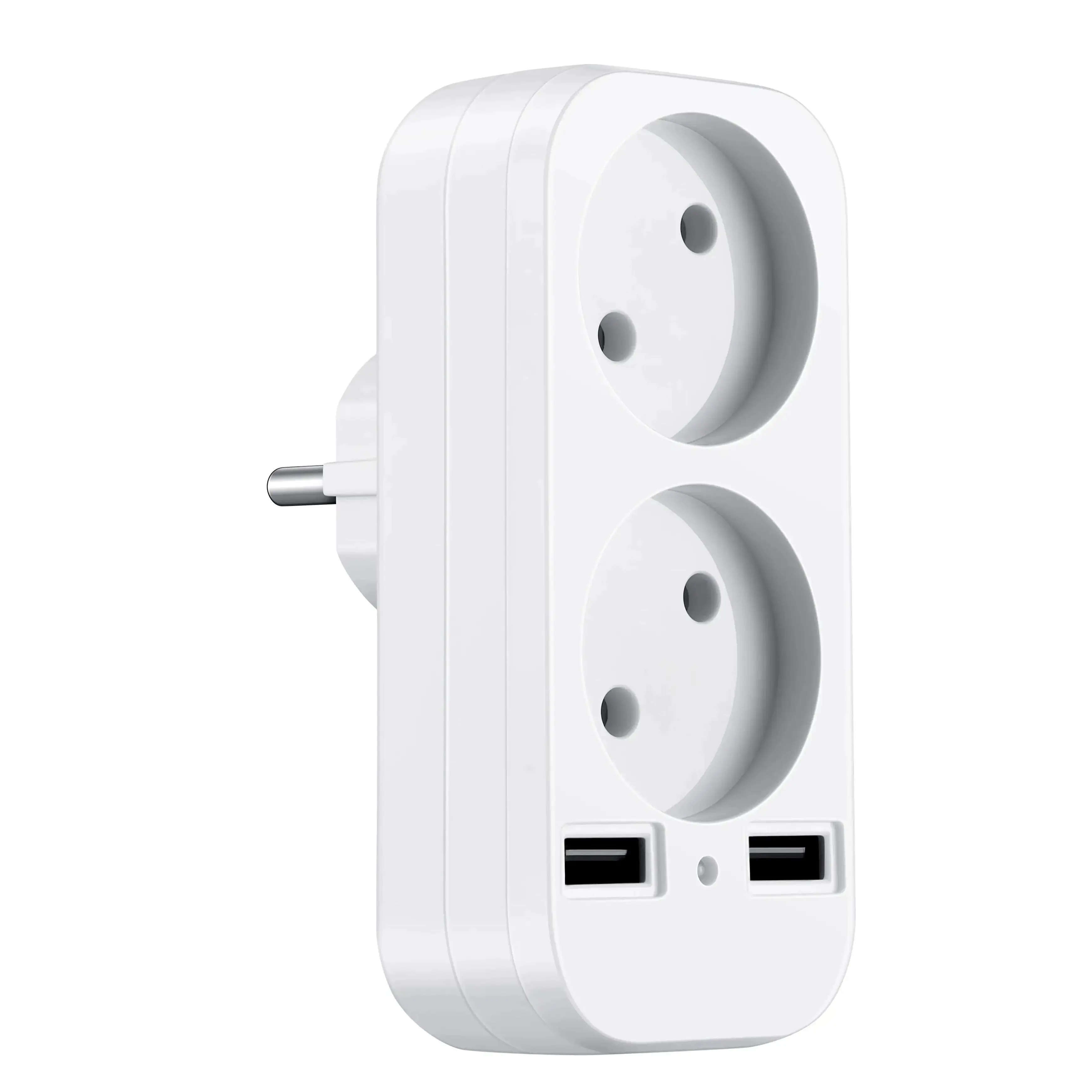 European style dual socket with dual USB 5V 2A output, plug adapter, free shipping