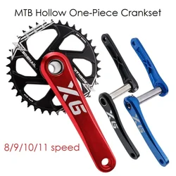 Manivela de bicicleta mtb, 170mm 175mm 32 34 36 38t, disco dentado oco, liga de alumínio, preto, vermelho, quente, fábrica