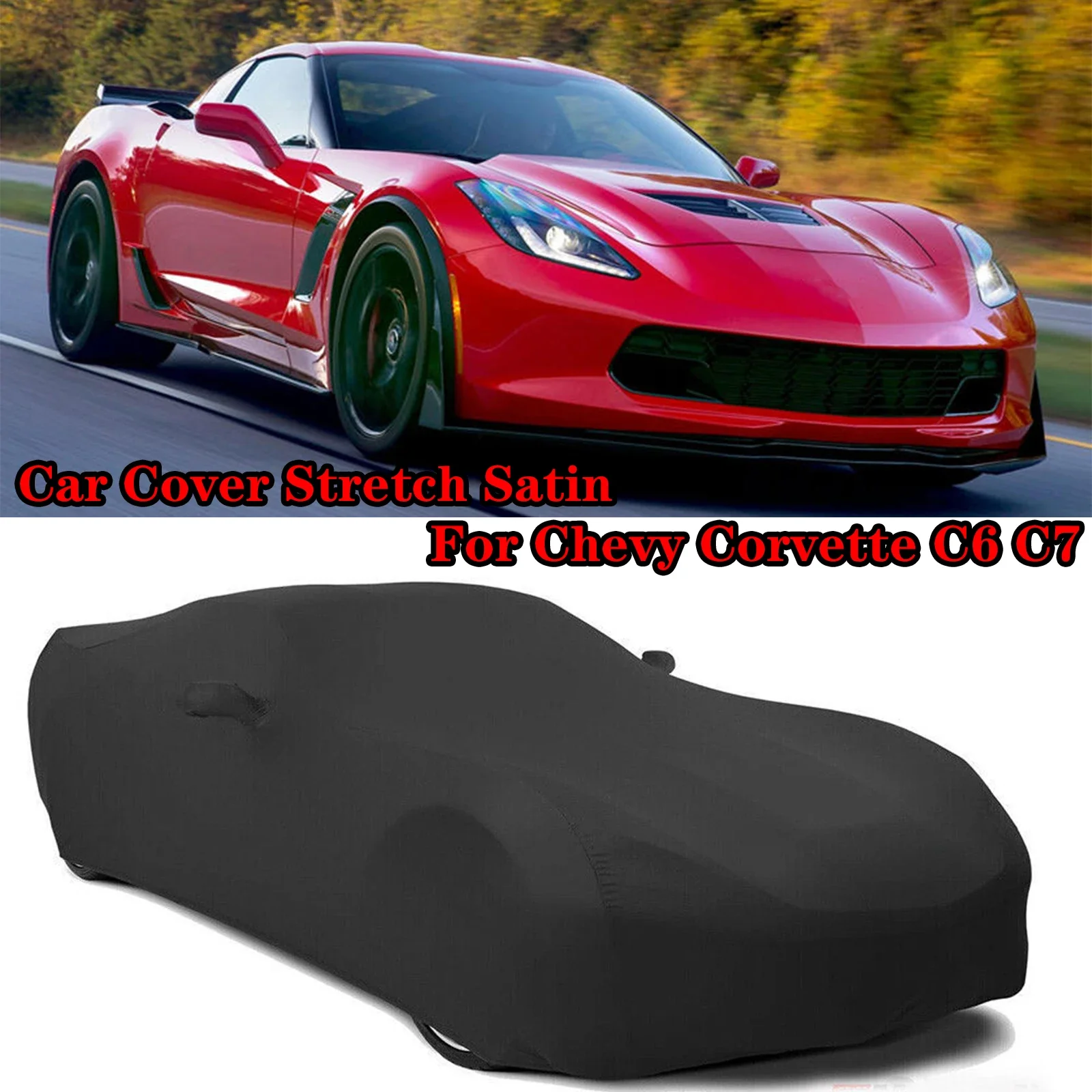 Car Cover Stretch Satin Scratch Dustproof Ultraviolet-proof Indoor For Chevy Corvette C6 C7