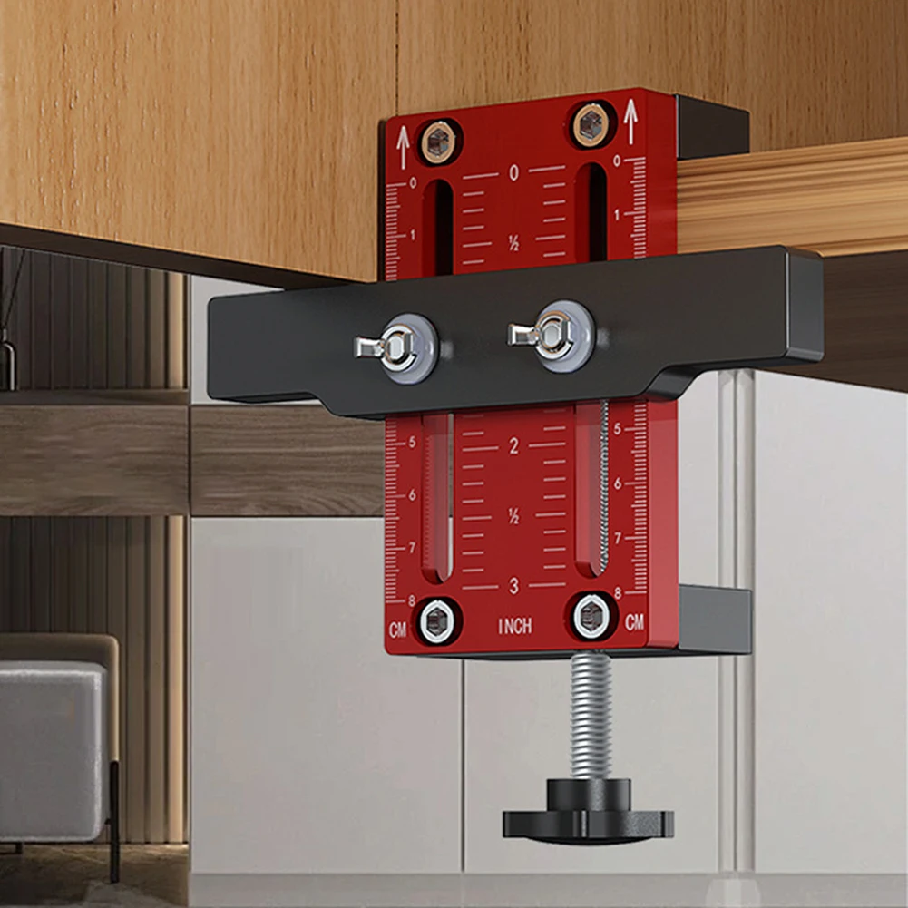 Jig di montaggio della porta dell\'armadio regolabile Punch Locator guida del modello di trapano localizzatore di fori per la lavorazione del legno