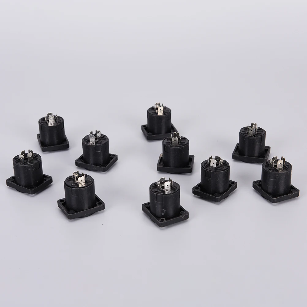 10Pcs Speakon 4 Pole Female Jack Compatible Audio Cable Connector Socket Panel 26*31*33.6mm