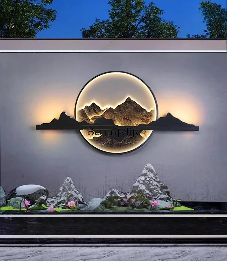 

Chinese Outdoor Waterproof Solar Garden Villa Background Screen Wall Exterior Wall Yard Landscape Painting