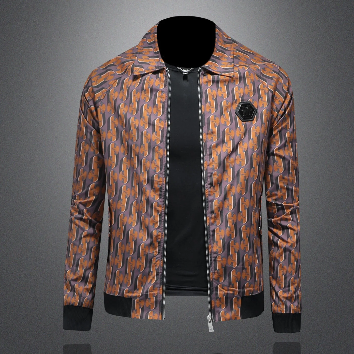 

Casual Men's Jaet Luxury Trendy Sle Autumn Winter New Arrival Slim Fit Polyester Fiber Long Sve Zipper Closure No Hat