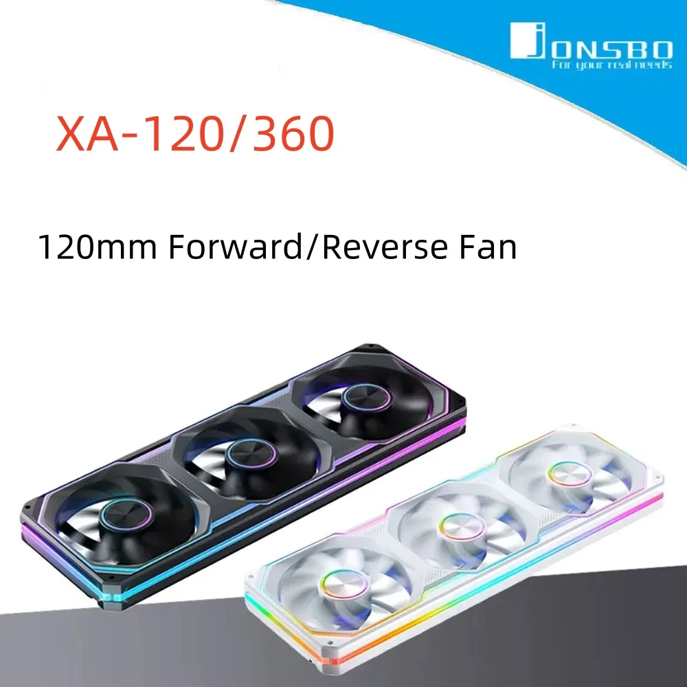 

JONSBO XA-120 XA-360 Computer Case Fan 12CM 5V ARGB 120mm Monolithic Structure Water-Cooled Fan PWM Forward/Reverse Fan Kits