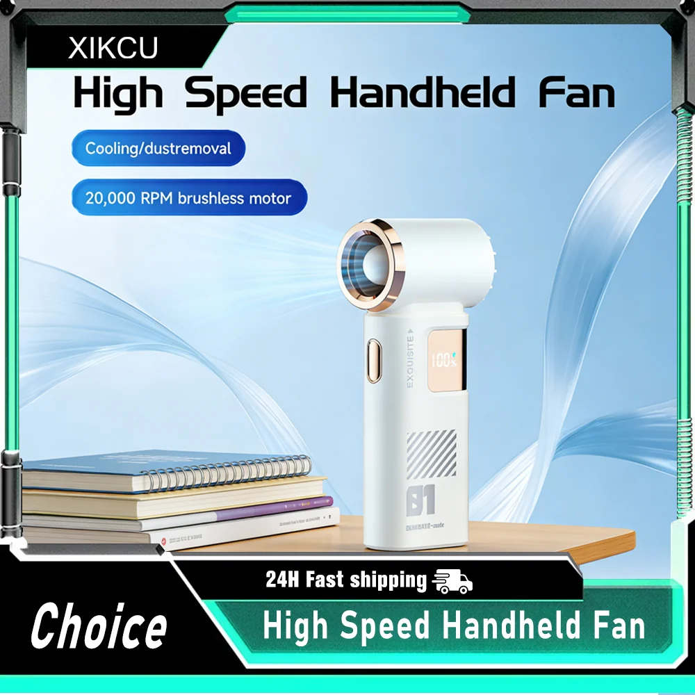 

Портативный турбовентилятор с 120 уровнями скорости, LED-дисплеем, аккумулятором 3600 мАч, карманный вентилятор для кемпинга и путешествий на природе