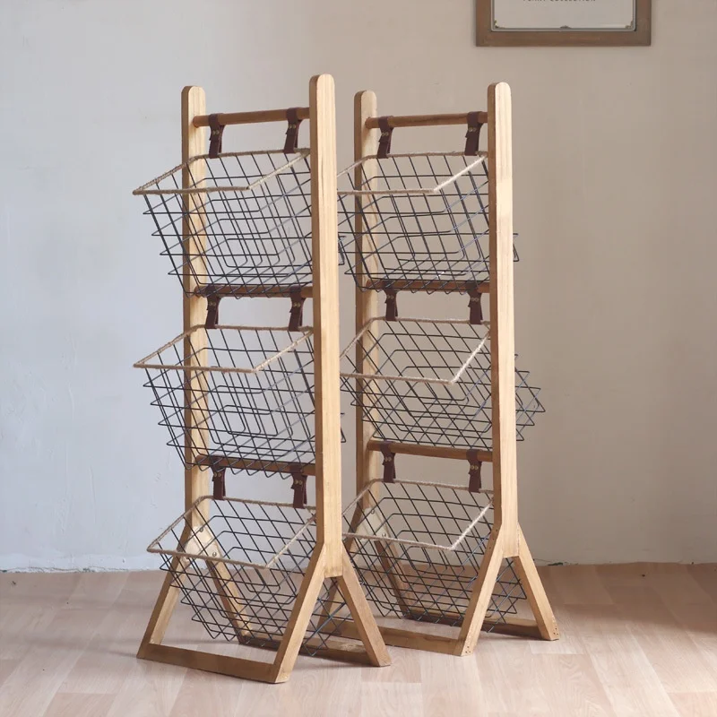 

Простой дизайн, деревянная напольная домашняя стойка для хранения, органайзер, многофункциональная подставка для кухни, гостиной, хранения закусок, мелочей