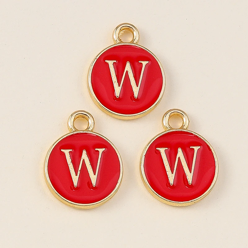 Leslie 20 Stück Niedliche Rote Doppelseitige Mini-Alphabet-Anhänger mit 26 Buchstaben für DIY-Namensschmuck, Halsketten, Armbänder und Ohrringe – Detail 17