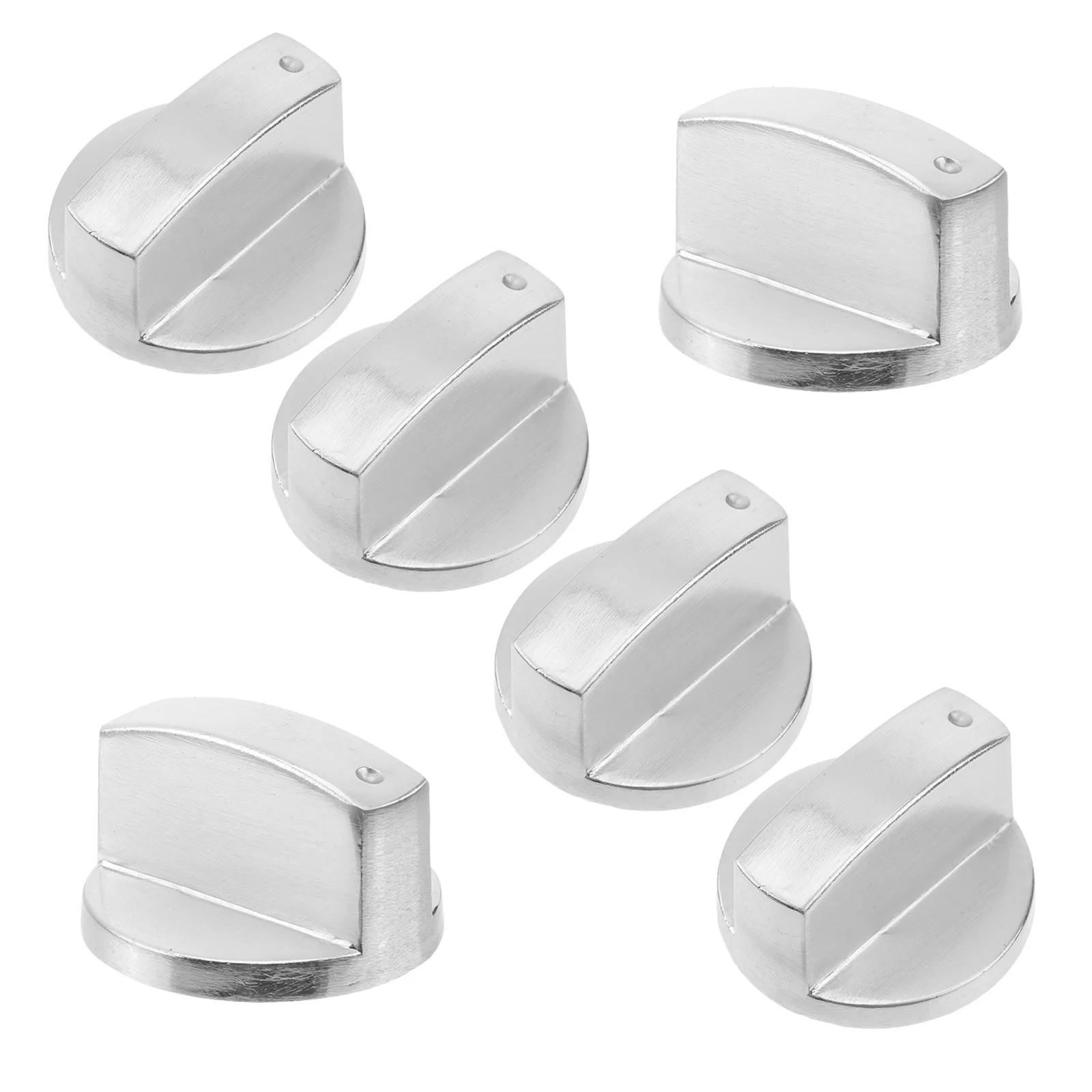 

Zinc Alloy Switch Knob 6PCS Round Metal Gas Stove Knobs Brushed Finish Replacement Control Knob for Stove